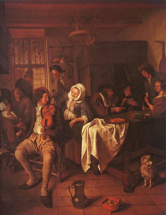 Jan Steen Inn with Violinist Card Players Sweden oil painting art